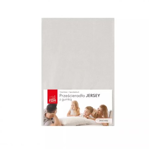 PRZEŚCIERADŁO JERSEY JASNOSZARE - 100 x 200