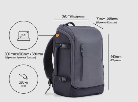 Plecak HP Travel 25L 6H2D8AA (maks.15.6"/Czarny) Plecak HP Travel 25L 6H2D8AA (maks.15.6"/Czarny)