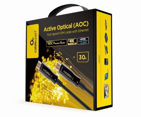 GEMBIRD CCBP-HDMI-AOC-30M-02 30m /sHDMI Typ A Męska HDMI Typ A Męska GEMBIRD CCBP-HDMI-AOC-30M-02 30m /sHDMI Typ A Męska HDMI Typ A Męska