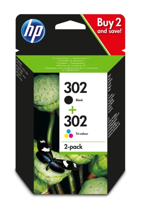 Zestaw tuszy HP 302 Czarny i tri-color (X4D37AE) Zestaw tuszy HP 302 Czarny i tri-color (X4D37AE)