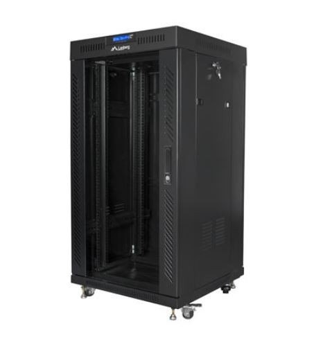 SZAFA INSTALACYJNA RACK STOJĄCA 19" 22U 600X600 CZARNA DRZWI SZKLANE LCD LANBERG (FLAT PACK) V2 SZAFA INSTALACYJNA RACK STOJĄCA 19" 22U 600X600 CZARNA DRZWI SZKLANE LCD LANBERG (FLAT PACK) V2