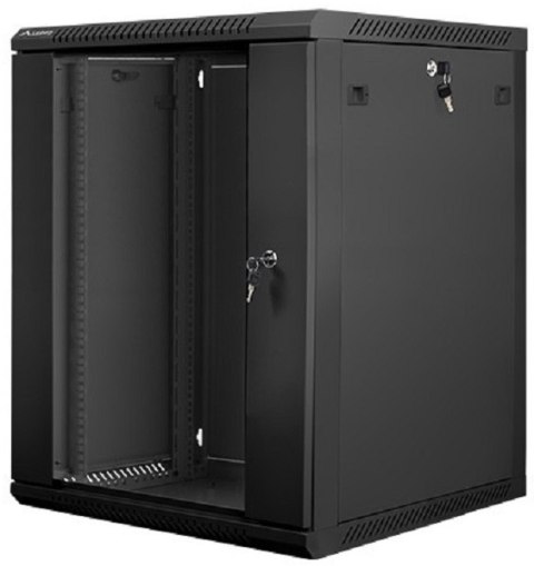 Szafa instalacyjna wisząca 19'' 15U 600X600mm czarna (drzwi szklane) Szafa instalacyjna wisząca 19'' 15U 600X600mm czarna (drzwi szklane)