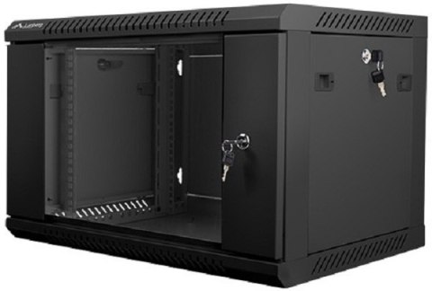 Szafa instalacyjna wisząca 19'' 6U 600X450mm czarna (drzwi szklane) Szafa instalacyjna wisząca 19'' 6U 600X450mm czarna (drzwi szklane)