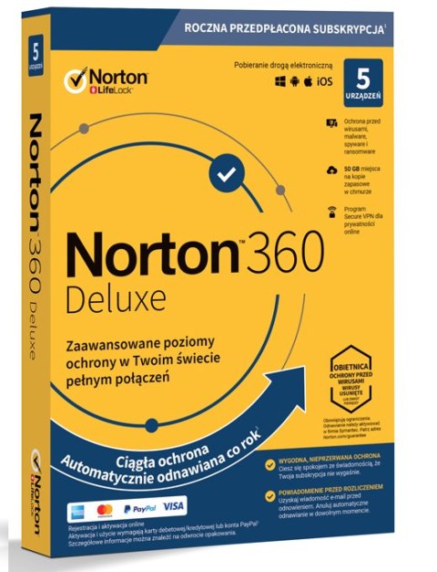 NORTONLIFELOCK 360 deluxe 50GB PL 1 user 5 device 12mo generic ret1 mm NORTONLIFELOCK 360 deluxe 50GB PL 1 user 5 device 12mo generic ret1 mm