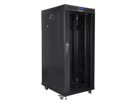 SZAFA INSTALACYJNA RACK STOJĄCA 19" 27U 800X1200 CZARNA DRZWI SZKLANE LCD LANBERG (FLAT PACK) SZAFA INSTALACYJNA RACK STOJĄCA 19" 27U 800X1200 CZARNA DRZWI SZKLANE LCD LANBERG (FLAT PACK)