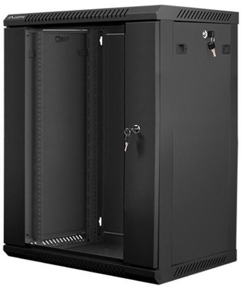 Szafa instalacyjna wisząca 19'' 15U 600X450mm czarna (drzwi szklane) Szafa instalacyjna wisząca 19'' 15U 600X450mm czarna (drzwi szklane)