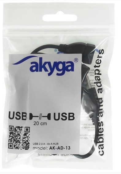 Adapter AKYGA USB 2.0 - 4x USB 2.0 AK-AD-13 USB 2.0 Typ A - 4 x USB 2.0 Typ A Adapter AKYGA USB 2.0 - 4x USB 2.0 AK-AD-13 USB 2.0 Typ A - 4 x USB 2.0 Typ A