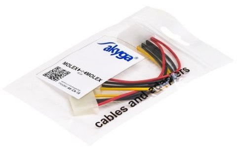 Kabel zasilający AKYGA Molex (gniazdo) - 2 x Molex (wtyk) 0.15m. AK-CA-15 Kabel zasilający AKYGA Molex (gniazdo) - 2 x Molex (wtyk) 0.15m. AK-CA-15