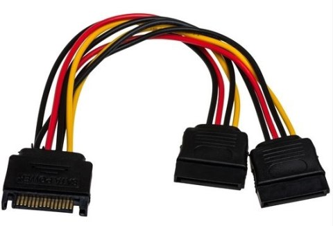 Kabel zasilający AKYGA SATA (wtyk) - 2 x SATA (gniazdo) 0.15m. AK-CA-31 Kabel zasilający AKYGA SATA (wtyk) - 2 x SATA (gniazdo) 0.15m. AK-CA-31