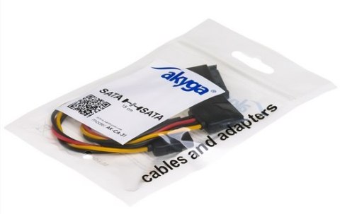 Kabel zasilający AKYGA SATA (wtyk) - 2 x SATA (gniazdo) 0.15m. AK-CA-31 Kabel zasilający AKYGA SATA (wtyk) - 2 x SATA (gniazdo) 0.15m. AK-CA-31