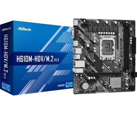 Płyta główna ASROCK H610M-HDV/M.2 R2.0 (Socket 1700 /micro ATX) Płyta główna ASROCK H610M-HDV/M.2 R2.0 (Socket 1700 /micro ATX)