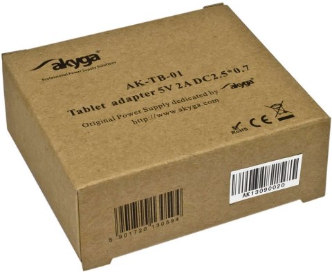 Zasilacz AKYGA AK-TB-01(1x wtyk 2.5x0.7 mm\5V) Zasilacz AKYGA AK-TB-01(1x wtyk 2.5x0.7 mm\5V)