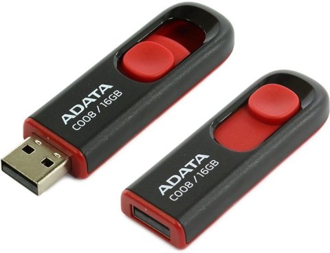 Pendrive A-DATA C008 (16 GB /USB 2.0 /Czarno-czerwony ) Pendrive A-DATA C008 (16 GB /USB 2.0 /Czarno-czerwony )