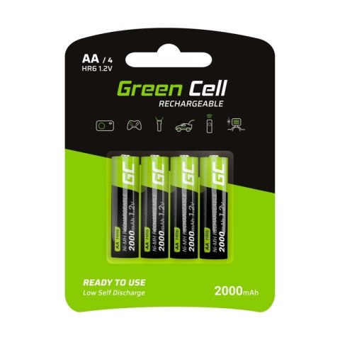 Baterie GREEN CELL NiMH AA 2000mAh 4 szt. GR02 Baterie GREEN CELL NiMH AA 2000mAh 4 szt. GR02