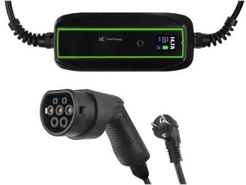 Ładowarka samochodowa GREEN CELL Type 2 Czarny EV16 Ładowarka samochodowa GREEN CELL Type 2 Czarny EV16