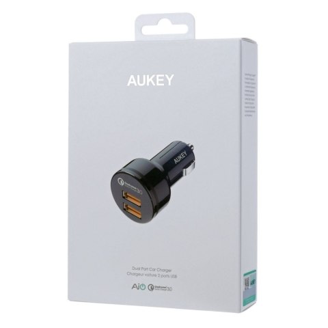 Ładowarka AUKEY 2x USB 3.0 Czarny CC-T8 Ładowarka AUKEY 2x USB 3.0 Czarny CC-T8