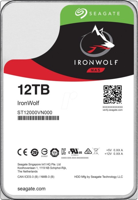 Dysk serwerowy HDD SEAGATE IronWolf ST12000VN0008 (12 TB /3.5" /7200RPM ) Dysk serwerowy HDD SEAGATE IronWolf ST12000VN0008 (12 TB /3.5" /7200RPM )