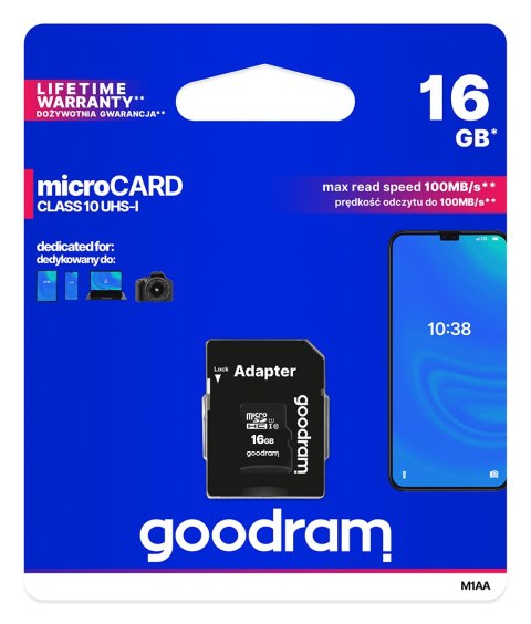 Karta pamięci GOODRAM 16 GB Adapter SD Karta pamięci GOODRAM 16 GB Adapter SD