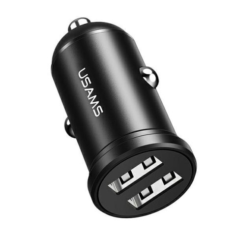 Ładowarka samochodowa USAMS 2x USB Czarny USA000867 Ładowarka samochodowa USAMS 2x USB Czarny USA000867