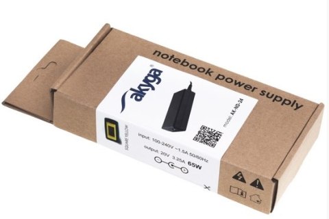AK-ND-24 Zasilacz sieciowy AKYGA 65W 20V AK-ND-24 Zasilacz sieciowy AKYGA 65W 20V
