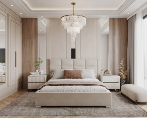 ŁÓŻKO TAPICEROWANE APOLLO Z POJEMNIKIEM I PODNOSZONYM STELAŻEM