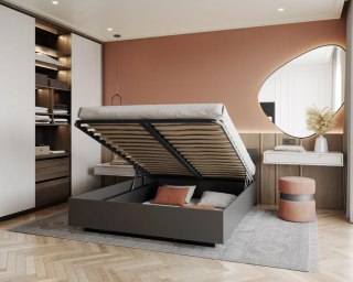 ŁÓŻKO LEWITUJĄCE LIMA TAPICEROWANE Z POJEMNIKIEM I STELAŻEM PODNOSZONYM