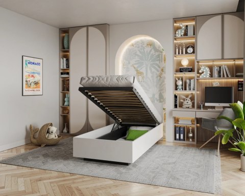 ŁÓŻKO LEWITUJĄCE LIMA TAPICEROWANE Z POJEMNIKIEM I STELAŻEM PODNOSZONYM