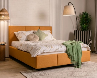 ŁÓŻKO LEWITUJĄCE TAPICEROWANE AVEIRO Z POJEMNIKIEM I STELAŻEM PODNOSZONYM