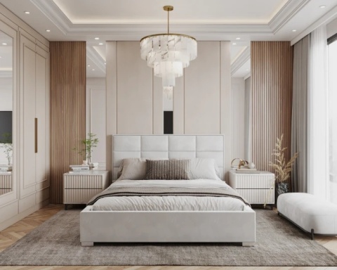 Tkanina TRINITY - Biel