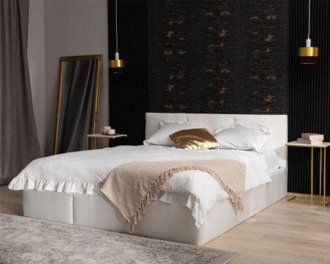 ŁÓŻKO TAPICEROWANE FRESIA Z POJEMNIKIEM I STELAŻEM PODNOSZONYM