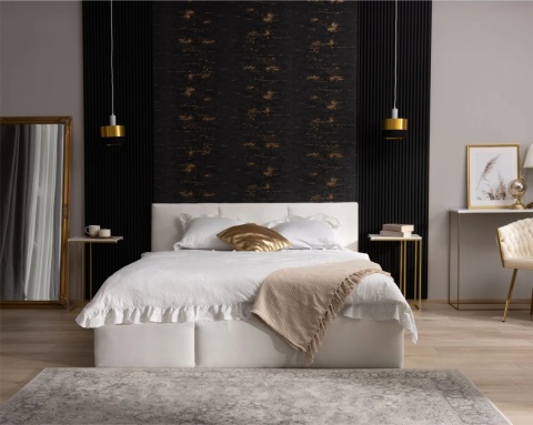 ŁÓŻKO TAPICEROWANE FRESIA Z POJEMNIKIEM I STELAŻEM PODNOSZONYM