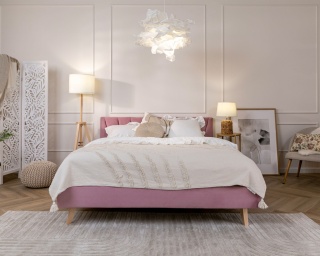 ŁÓŻKO TAPICEROWANE HEAVEN (RAMA / STELAŻ DREWNIANY)