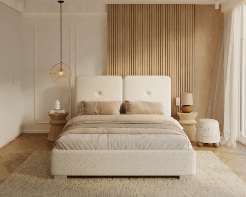 Tkanina BOUCLE - Krem